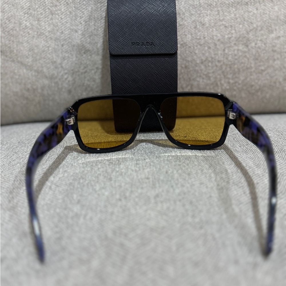 Prada Black and Purple Sunglasses with Yellow Lenses - Picture 4 of 5